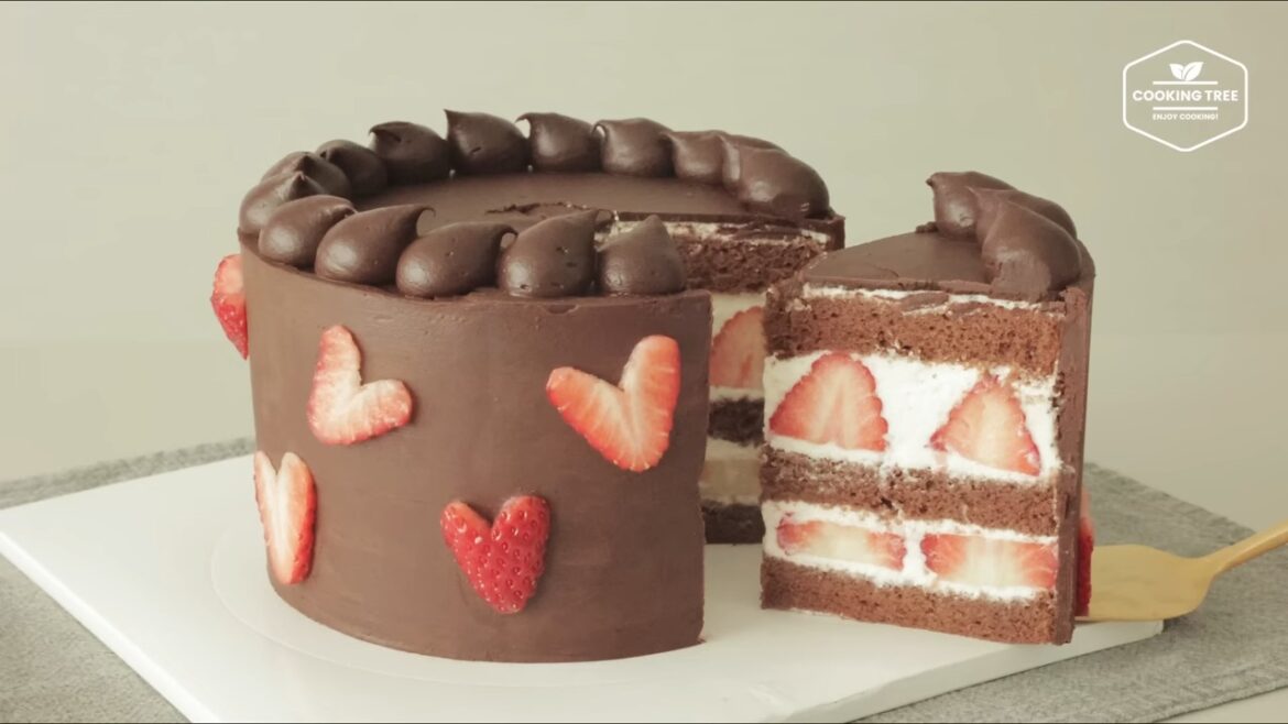딸기 초콜릿 가나슈 케이크 만들기